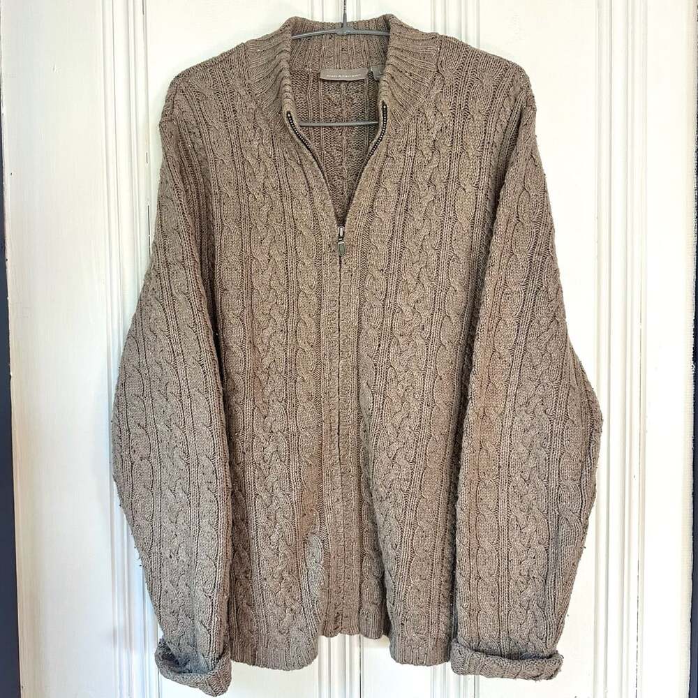 Croft & Barrow Full Zip Cable Knit Cardigan Sweater